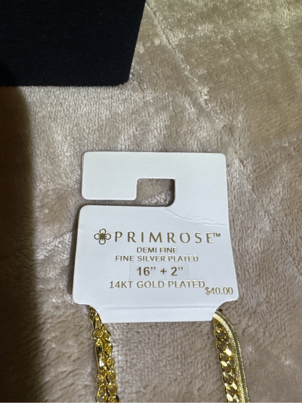 Primrose Layered Gold Plated Chain Necklace 16” + 2” NWT - Picture 2 of 2
